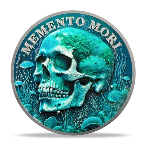 Moneta teschio verde memento - moneta,