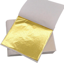 Fogli Di Foglia Oro,100 Pezzi Di Lamina D'Oro,Foglia D'Oro, 8Cm X 8,5Cm,Ideali p