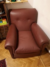 Coppia di poltrone in pelle