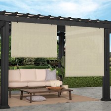 Tenda a rullo avvolgibile beige per patio veranda pergola balcone cortile blocco UV