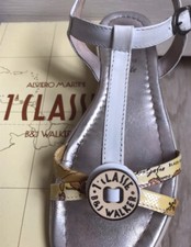 Sandali bassi donna ragazza  Alviero Martini Originale 36 Bianco Vera Pelle