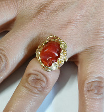 Anello donna corallo rosso