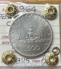 REPUBBLICA ITALIANA MONETA LIRE 500 CARAVELLE 1964 sigillata FDC SUBALPINA
