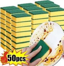 50 Spugne per Piatti Doppio Strato – Giallo/Verde Antigraffio Cucina, Nuove