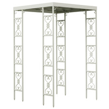 Gazebo per rose bianco metallo