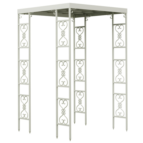 Gazebo per rose bianco metallo