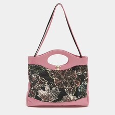 Borsa shopper Chanel rosa nera
