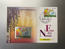 2007 Cartolina Filatelica Festa dei Nonni con Lamina Argento Fine Silver 99,99%