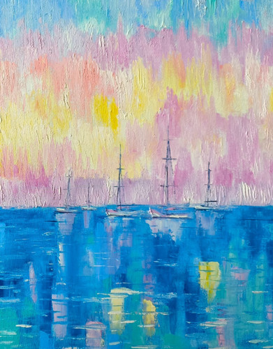 Paesaggio marino dipinto olio