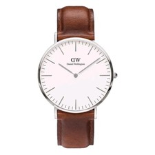 Daniel Wellington Modello  Classic St Mawes da  40mm Argento, Cinturino In Pelle