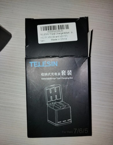 Telesin batterie charging - +,