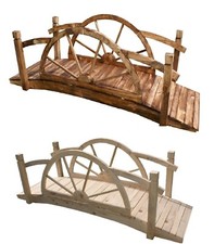 Ponte in legno decorativo ruota di carro arredamento giardino piscina paglia
