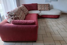 divano angolare 260x320 colore rosso e bianco