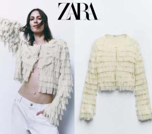 Zara giacca nuova frange - zara,