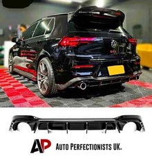 Kit corpo spoiler labbro diffusore nero lucido posteriore VW Golf MK8 GTI GTD GTE!