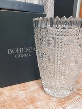 Vaso in cristallo di Boemia Vintage  finemente decorato lavorato Ottima fattura 