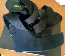 Scarpa donna con zeppa 13cm, pianta larga VIA MAESTRA Tg.39