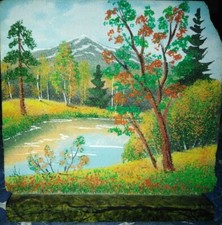 Quadro con piedistallo pietra - con,