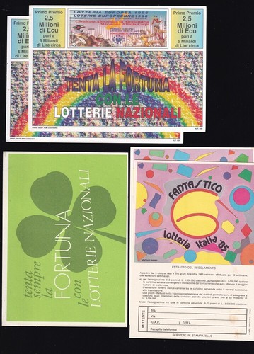 Lotto cartoline lotterie - di, 5