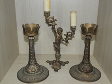 TRITTICO CANDELABRI IN BRONZO