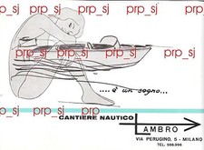 LAMBRO CANTIERE NAUTICO MILANO SCAFO ALLUMINIO MOTORE FUORIBORDO PUBBLICITà 1950