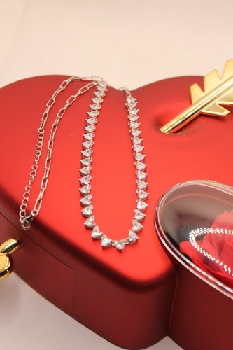 Collana argento tennis zirconi - collana,