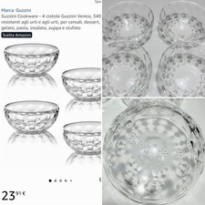 Guzzini Cookware 4 ciotole Venice 340 ml resistenti cereali dessert frutta gelat