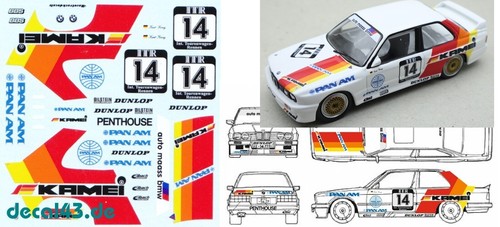 Decalcomania bmw m3 e30 - 1/43,