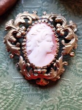 ANTICA SPILLA CON CAMMEO IN BRONZO/OTTONE