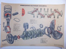 Poster originale VAZ officina riparazione auto garage automobile motore sovietico manovella connec