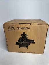 Vecchia mini stufa a legna in ghisa da montagna con accessori + extra nuova con scatola