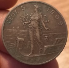 Moneta 5 Centesimi 1909 Prora