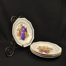 Schumann Bavaria 4 piatti reticolati insalata 10 lati 7 3/4" frutta 2 disegni 1945