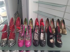 Lotto Bordello Fetish Decollete Plateau Tacco Alto Glitter Burlesque Pin Up Drag