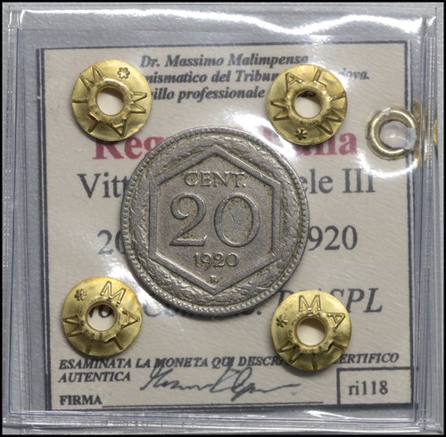 Regno italia centesimi - d'italia, 20