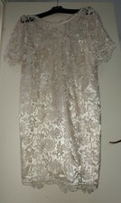 Abito da Sposa o cerimonia. A tubino in pregiato pizzo. Mis 54-56