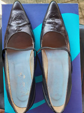 MAX MARA  SCARPE PELLE NERA MAX & CO A PUNTA TACCO A ROCCHETTO VINTAGE 90s