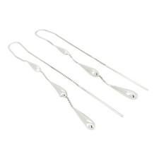 Orecchini Gocce Pendenti Oro Bianco 18kt - Oro Rigenerato