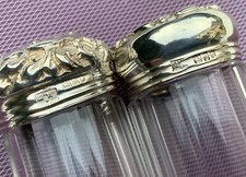 Mappin & Webb 2 antique cut glass vanity perfume bottles