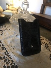 Montblanc Custodia Per Cellulare In Pelle Motivo Coccodrillo Nero