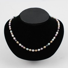 Collana In Perle D'Acqua Dolce Multicolore In Argento Sterling 20"