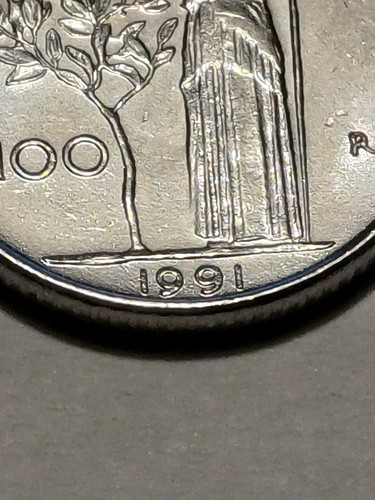 100 lire 1991 modulo - 100, ridotto