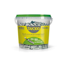 Secchiello Box 350 Tasselli Universali TX6 Nylon 6X30 mm Vite 4,5x40 mm 300 + 50