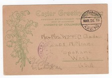 WW I 1919 USMC CARTOLINA