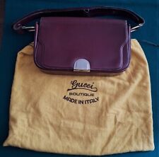 GUCCI Borsa Vintage da donna anni 70 PELLE BORDEAUX ORIGINALE modello a SPALLA
