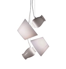 ANTONANGELI lampada a sospensione NOVECENTO C1 LED ceramica bianca a tessuto