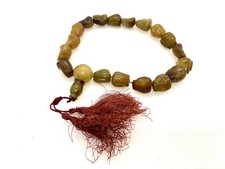 Antica mala tibetana in Giada con 18 grani di mm 25 rosario buddista intagliato