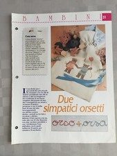 Schema punto croce Bambini Due simpatici orsetti sacco giochi asilo