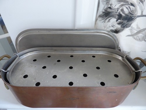 Vintage copper fish kettle - copper,