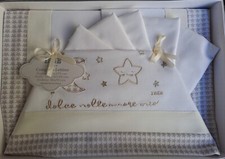 Completo Lenzuola Lettino/Culla Neonati 100% Puro Cotone Morbido Made in Italy